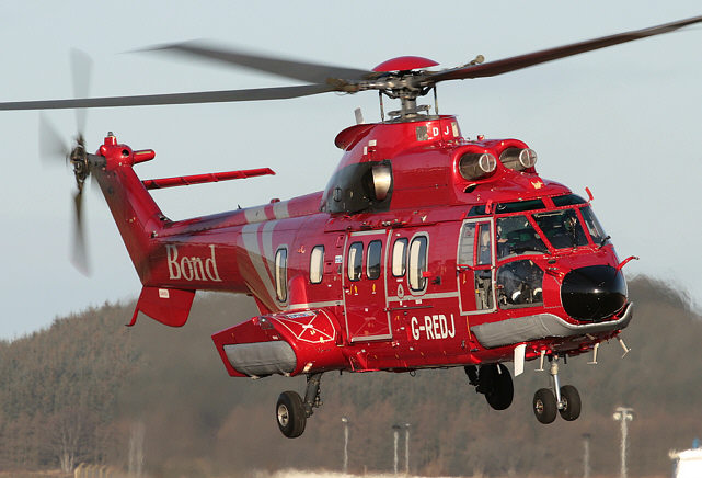 Emergency landing Super Puma returns to base
