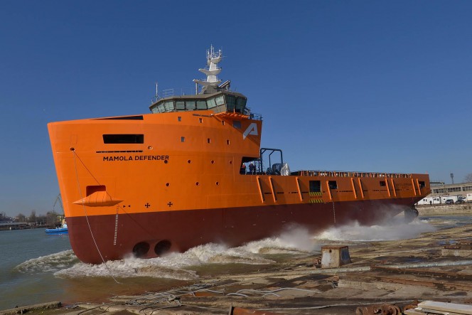 Damen Launches Platform Supply Vessel - Video