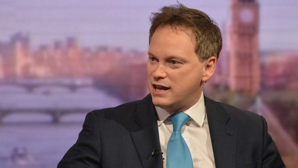 Screencap of Grant Shapps, the Secretery of State for the department of energy security. He is mid-speech and has a concerned expression.